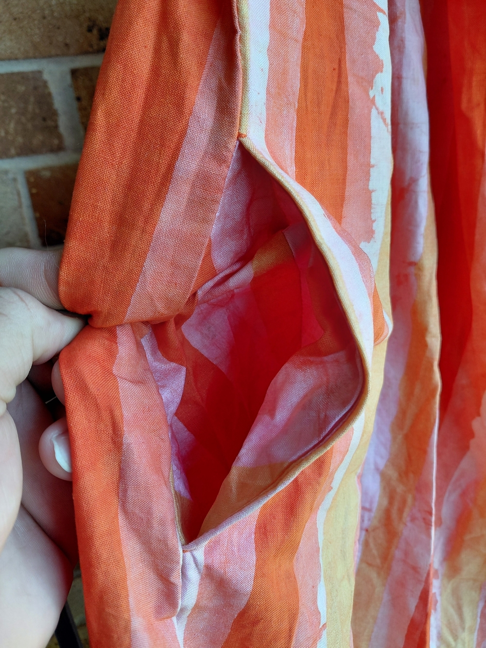 Women’s Striped Ruffle - Orange & Pink - Picture 3 of 7